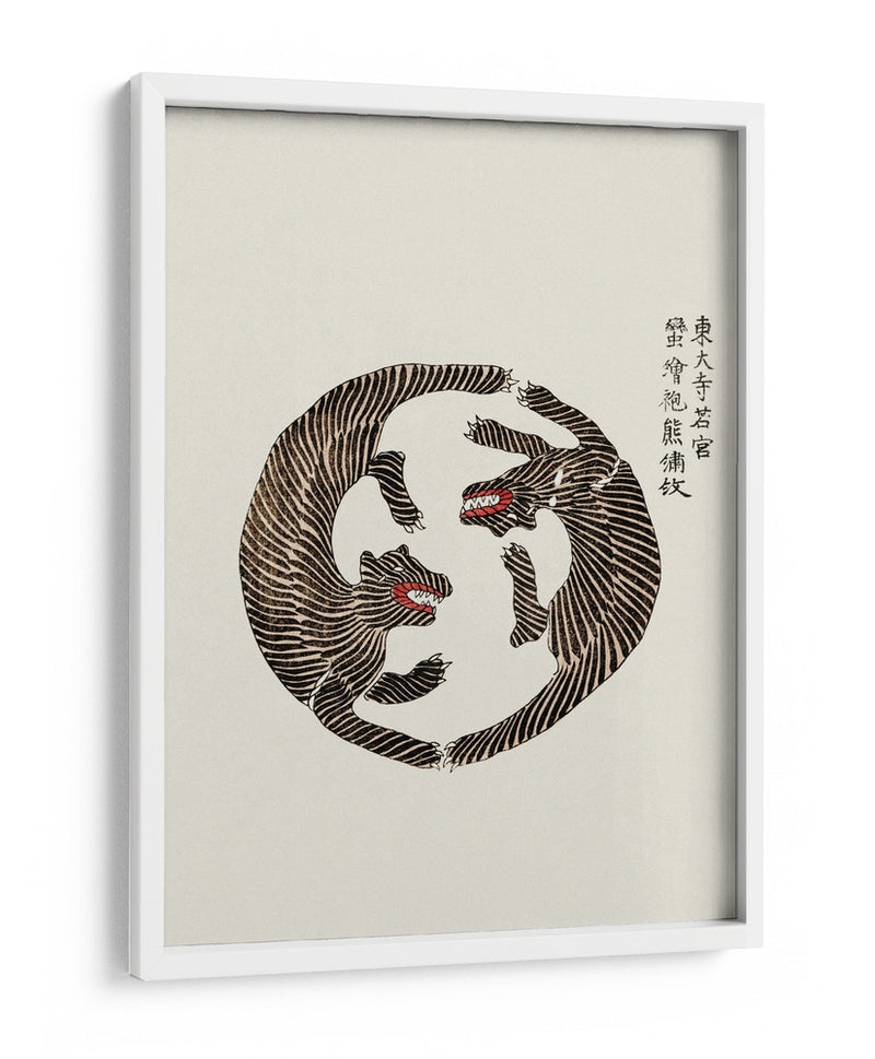 Xilografía de tigres de Yatsuo No Tsubaki - Taguchi Tomoki | Cuadro decorativo de Canvas Lab
