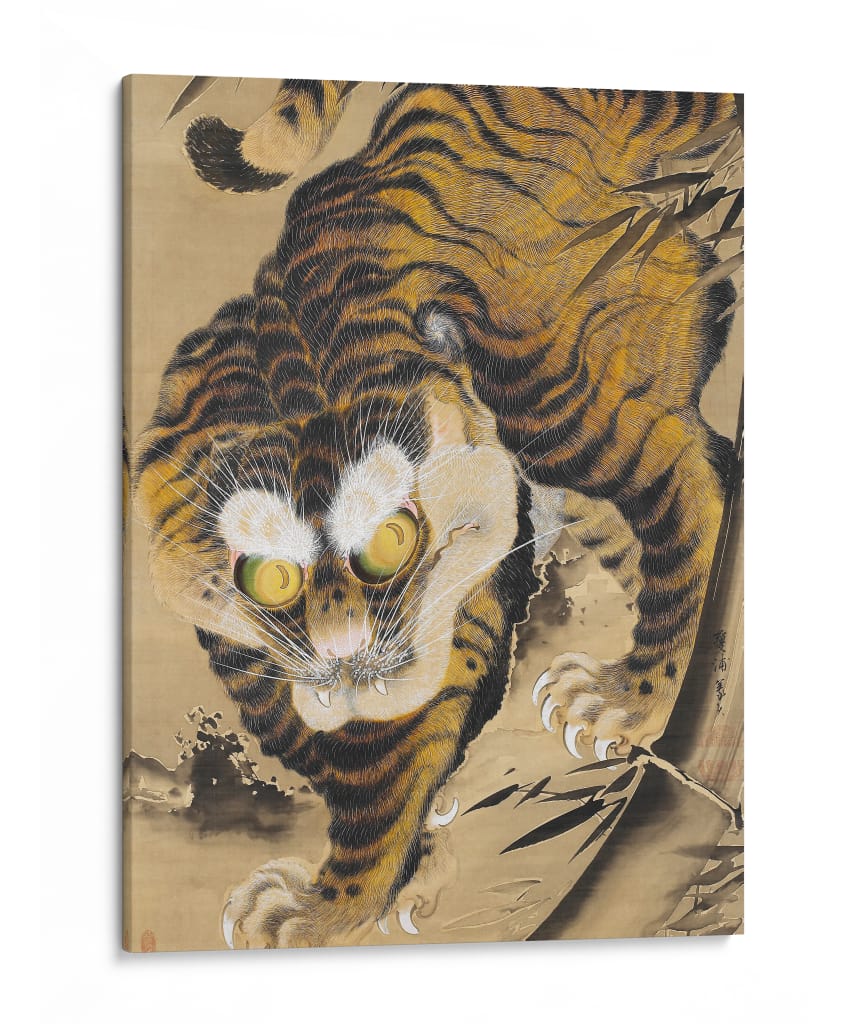 Tigre saliendo de bambú (siglo XVIII) II -  Katayama Yokoku | Cuadro decorativo de Canvas Lab