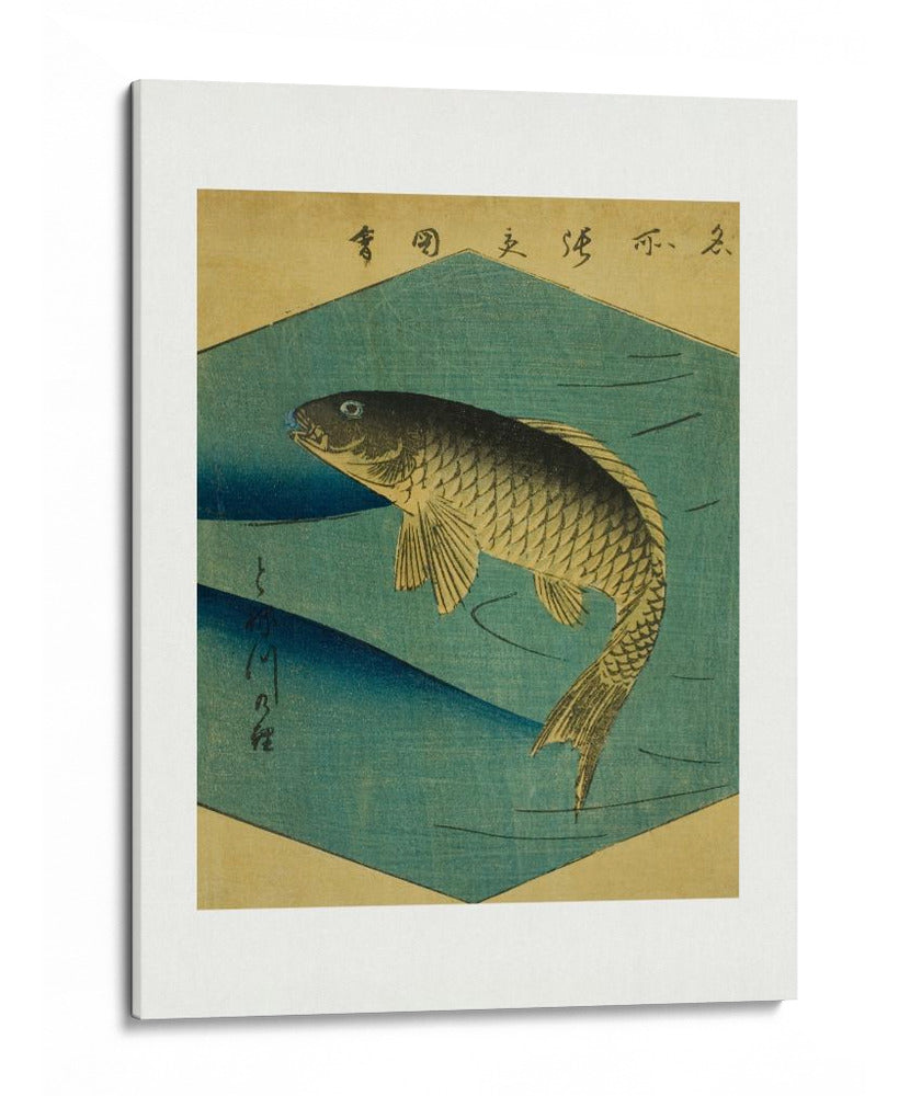 Carpa en el río Tone, Tonegawa No Koi - Utagawa Hiroshige | Cuadro decorativo de Canvas Lab