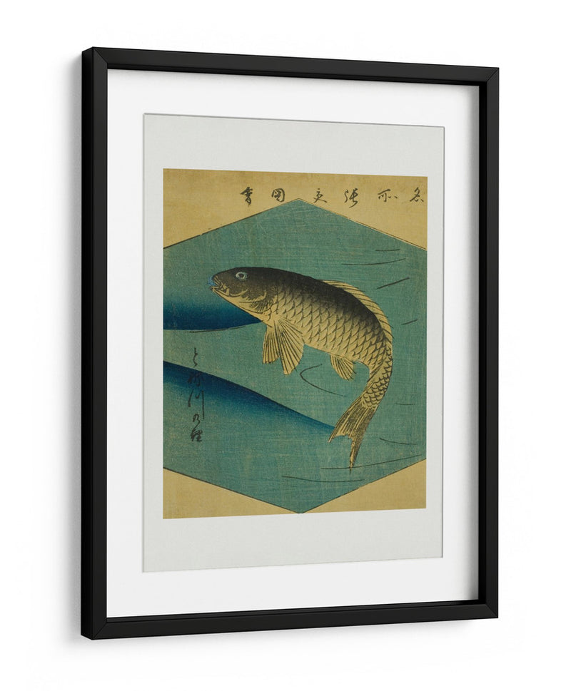 Carpa en el río Tone, Tonegawa No Koi - Utagawa Hiroshige | Cuadro decorativo de Canvas Lab