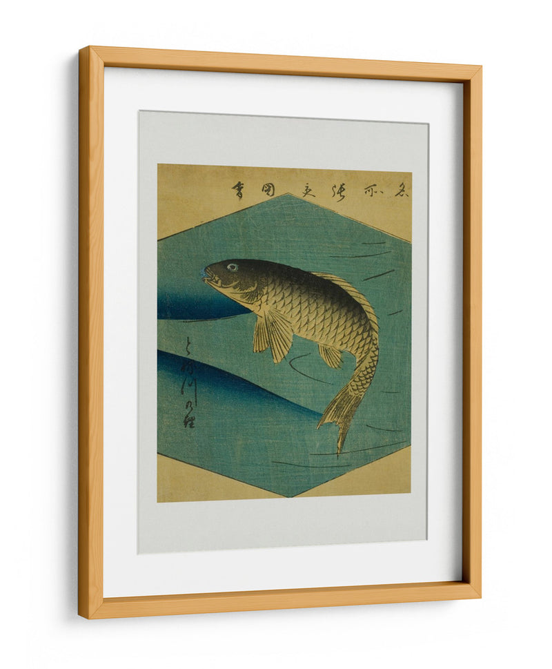 Carpa en el río Tone, Tonegawa No Koi - Utagawa Hiroshige | Cuadro decorativo de Canvas Lab