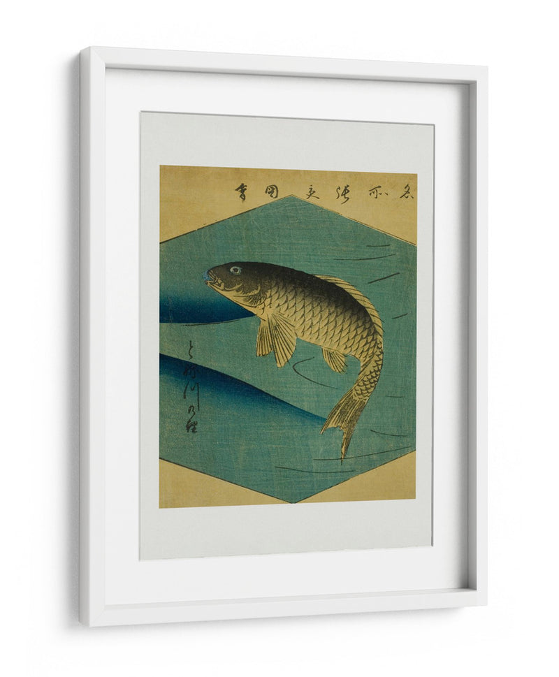 Carpa en el río Tone, Tonegawa No Koi - Utagawa Hiroshige | Cuadro decorativo de Canvas Lab