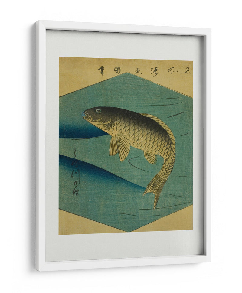 Carpa en el río Tone, Tonegawa No Koi - Utagawa Hiroshige | Cuadro decorativo de Canvas Lab