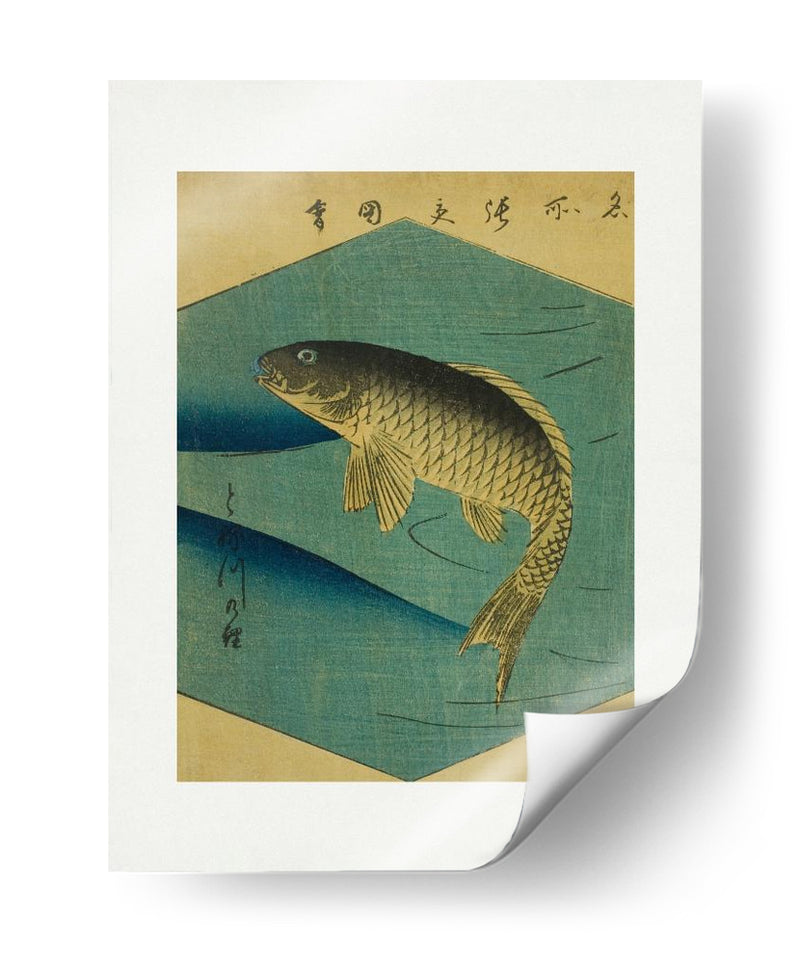 Carpa en el río Tone, Tonegawa No Koi - Utagawa Hiroshige | Cuadro decorativo de Canvas Lab