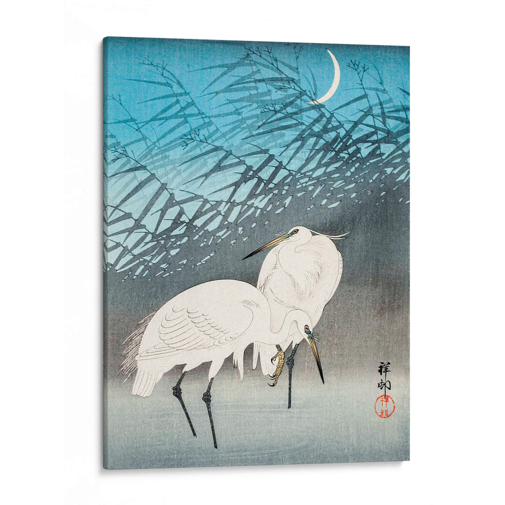 Garzas y Juncos a la Luz de la Luna (1926) I - Ohara Koson | Cuadro decorativo de Canvas Lab