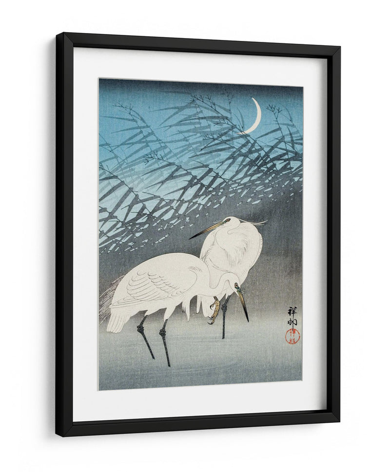 Garzas y Juncos a la Luz de la Luna (1926) - Ohara Koson | Cuadro decorativo de Canvas Lab