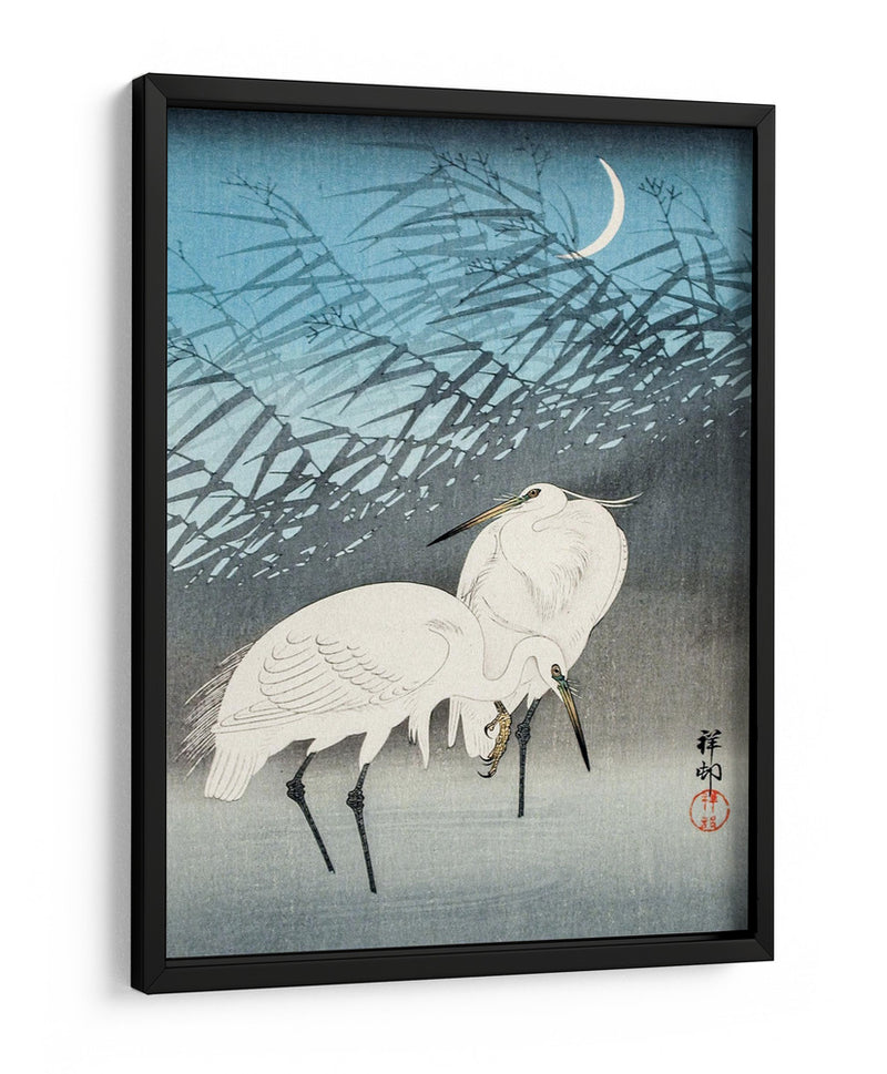 Garzas y Juncos a la Luz de la Luna (1926) - Ohara Koson | Cuadro decorativo de Canvas Lab