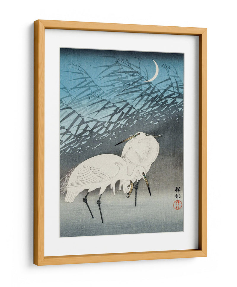 Garzas y Juncos a la Luz de la Luna (1926) - Ohara Koson | Cuadro decorativo de Canvas Lab