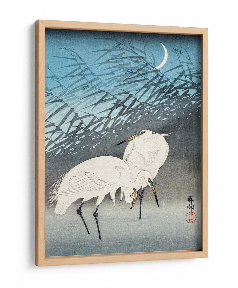 Garzas y Juncos a la Luz de la Luna (1926) - Ohara Koson | Cuadro decorativo de Canvas Lab