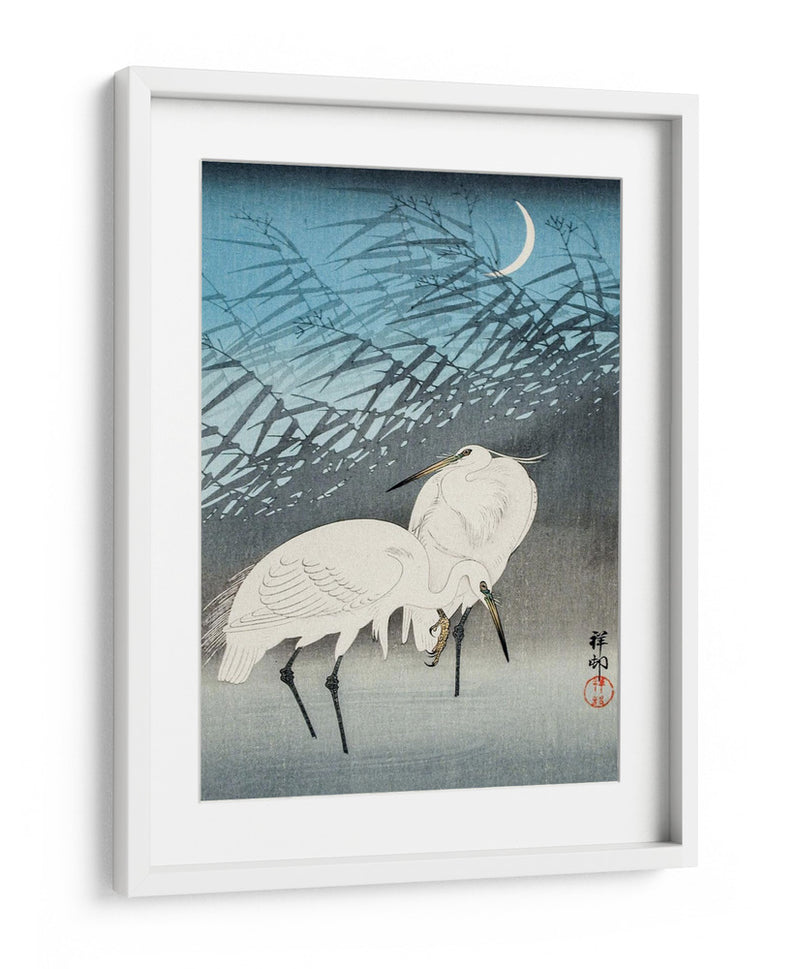 Garzas y Juncos a la Luz de la Luna (1926) - Ohara Koson | Cuadro decorativo de Canvas Lab
