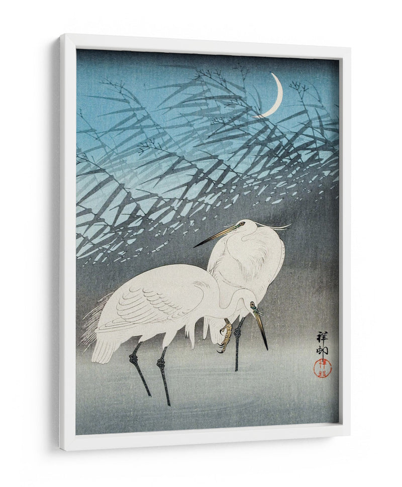 Garzas y Juncos a la Luz de la Luna (1926) - Ohara Koson | Cuadro decorativo de Canvas Lab