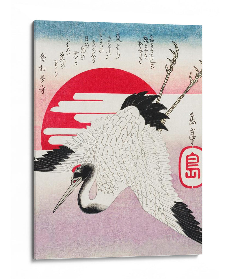 Grulla japonesa volando (1900) - Yashima Gakutei | Cuadro decorativo de Canvas Lab