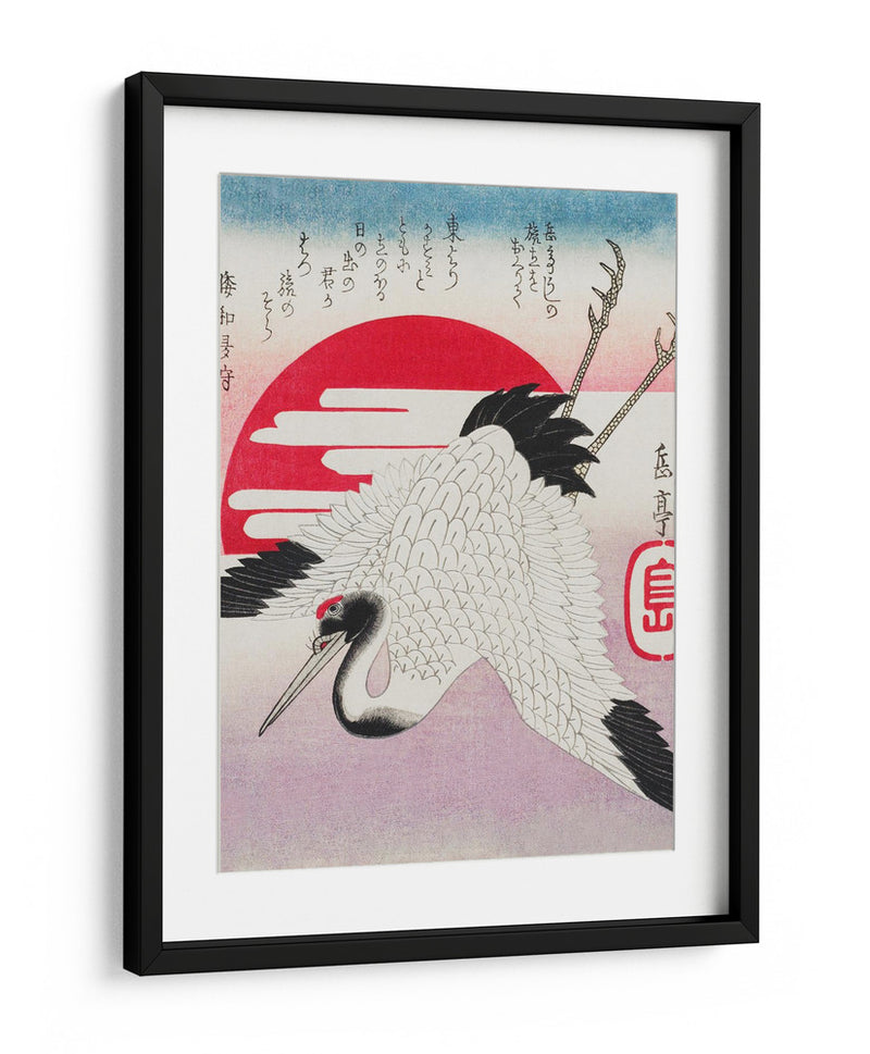 Grulla japonesa volando (1900) - Yashima Gakutei | Cuadro decorativo de Canvas Lab