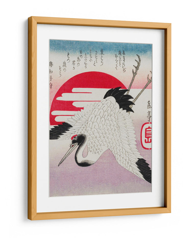 Grulla japonesa volando (1900) - Yashima Gakutei | Cuadro decorativo de Canvas Lab