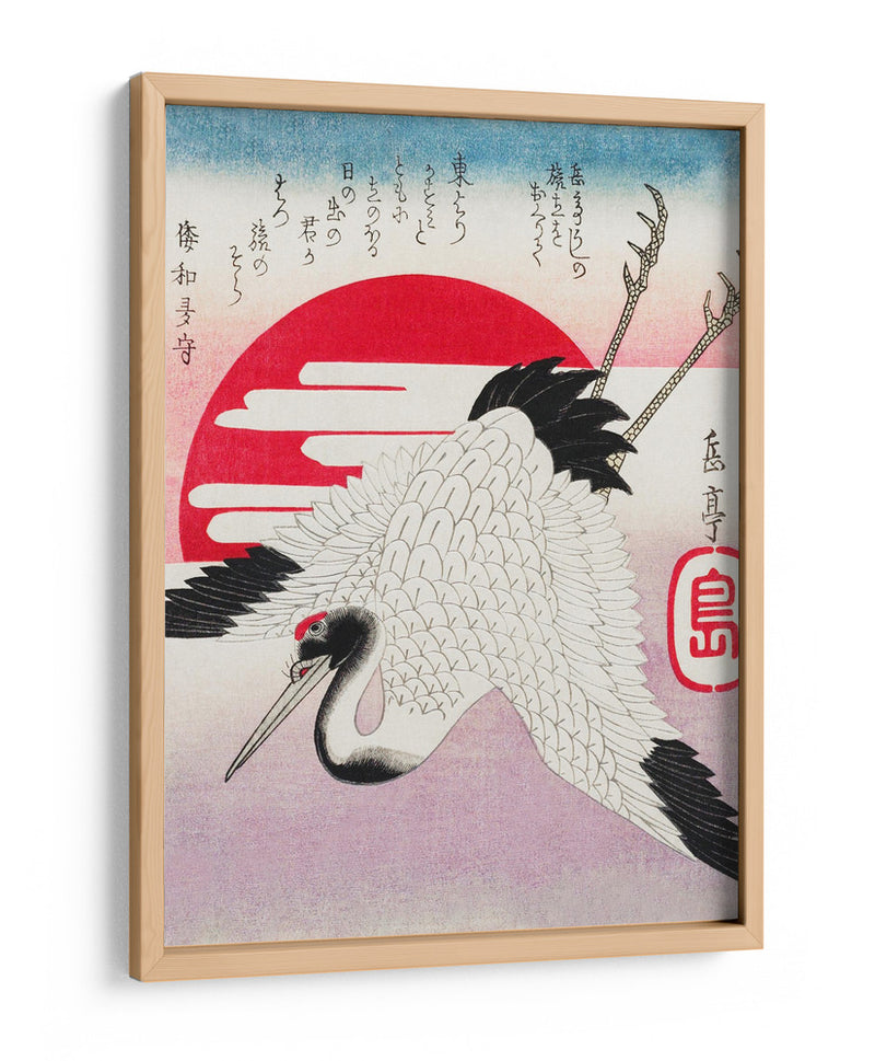 Grulla japonesa volando (1900) - Yashima Gakutei | Cuadro decorativo de Canvas Lab