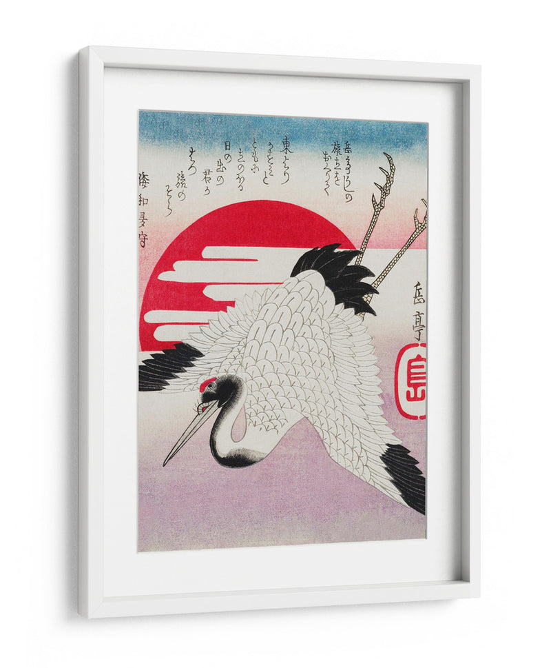 Grulla japonesa volando (1900) - Yashima Gakutei | Cuadro decorativo de Canvas Lab