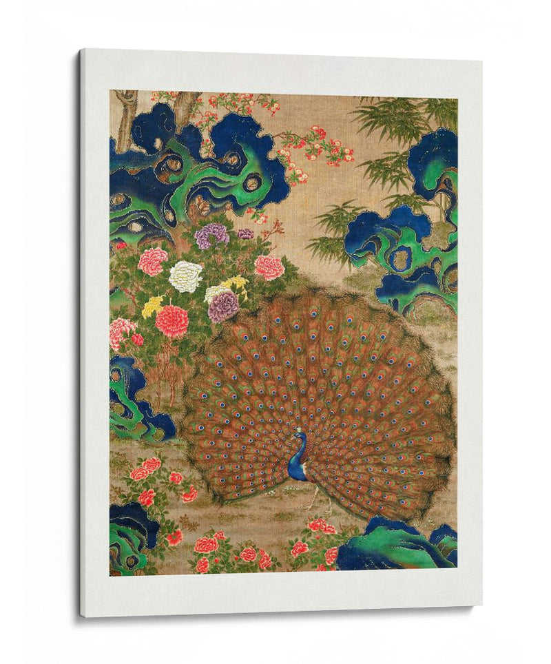 Pavo real y flores chinos (siglo XVII) - Vintage Japanese | Cuadro decorativo de Canvas Lab