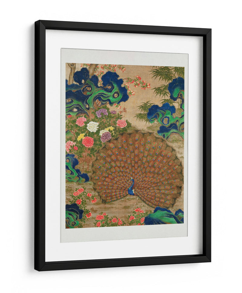 Pavo real y flores chinos (siglo XVII) - Vintage Japanese | Cuadro decorativo de Canvas Lab