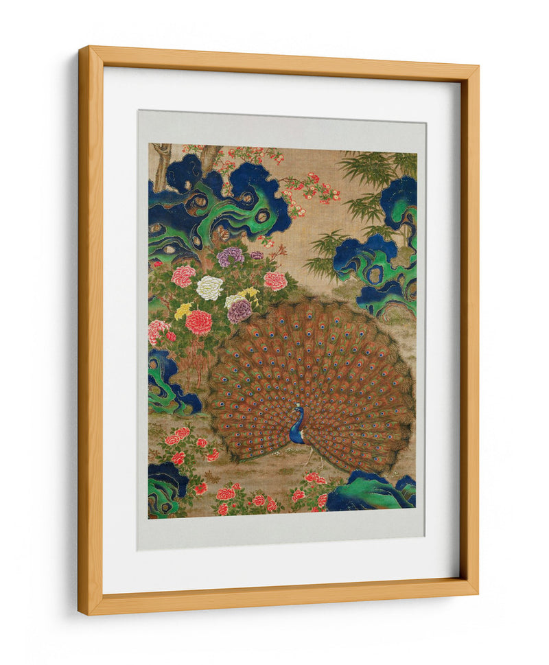 Pavo real y flores chinos (siglo XVII) - Vintage Japanese | Cuadro decorativo de Canvas Lab