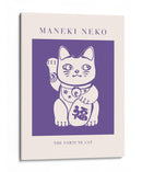 Gato Maneki-neko Morado - KsanaKalpa | Cuadro decorativo de Canvas Lab