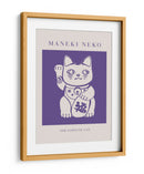 Gato Maneki-neko Morado - KsanaKalpa | Cuadro decorativo de Canvas Lab