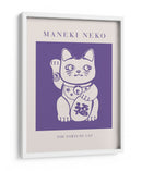 Gato Maneki-neko Morado - KsanaKalpa | Cuadro decorativo de Canvas Lab