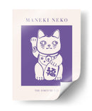 Gato Maneki-neko Morado - KsanaKalpa | Cuadro decorativo de Canvas Lab