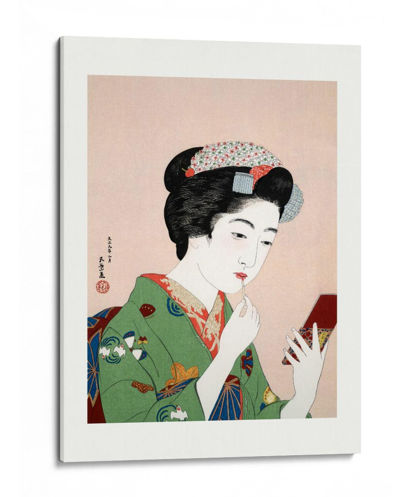 Mujer aplicándose colorete (1920) - Goyō Hashiguchi | Cuadro decorativo de Canvas Lab