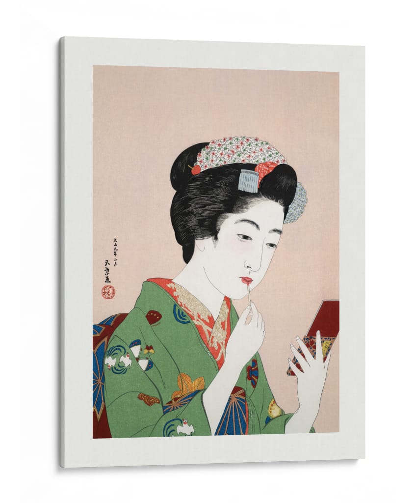 Mujer aplicándose colorete (1920) II - Goyō Hashiguchi | Cuadro decorativo de Canvas Lab