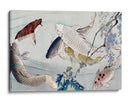 Seis carpas nadando bajo la glicina (1889) - Tsukioka Yoshitoshi | Cuadro decorativo de Canvas Lab