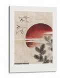 Aves y atardecer, del álbum de bocetos (1814) - Katsushika Hokusai | Cuadro decorativo de Canvas Lab