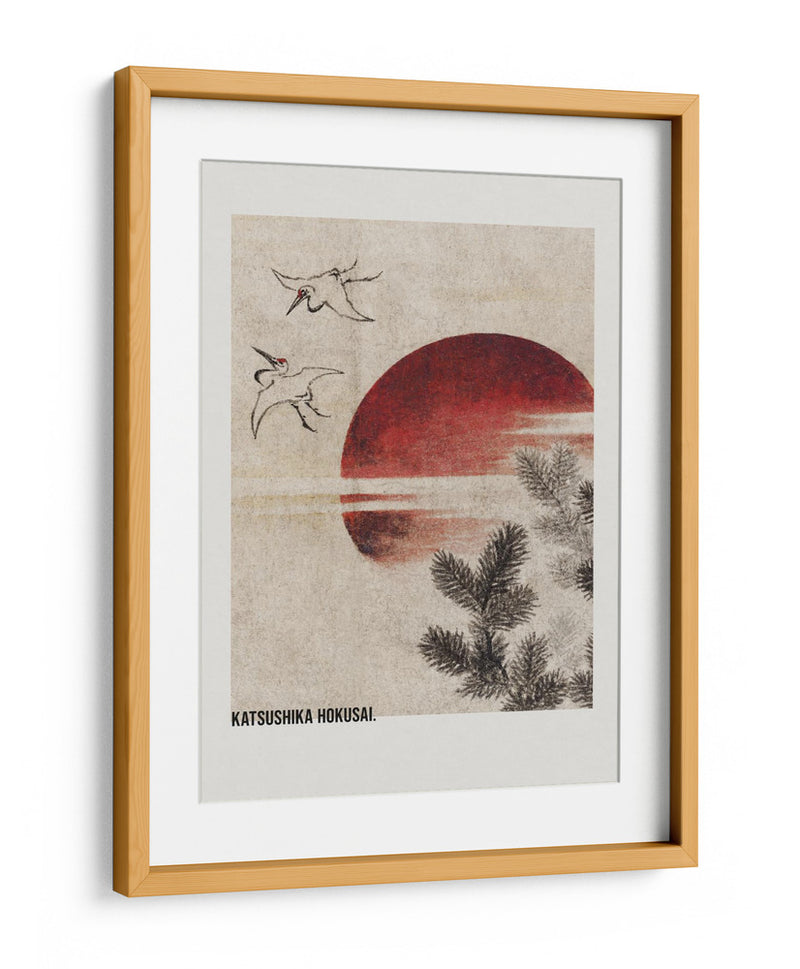 Aves y atardecer, del álbum de bocetos (1814) - Katsushika Hokusai | Cuadro decorativo de Canvas Lab
