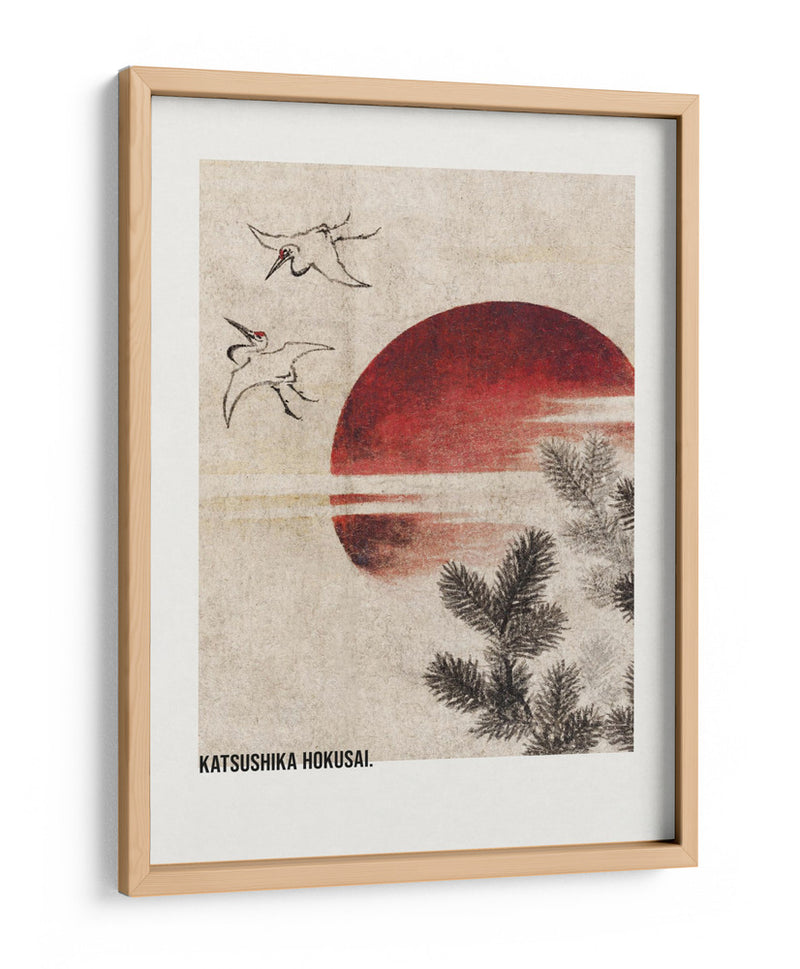 Aves y atardecer, del álbum de bocetos (1814) - Katsushika Hokusai | Cuadro decorativo de Canvas Lab
