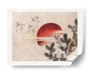 Pájaros y atardecer, del álbum de bocetos (1814) II - Katsushika Hokusai | Cuadro decorativo de Canvas Lab