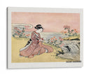 Mujer japonesa recogiendo crisantemos (1725 1770) grabado en madera vintage - Suzuki Harunobu | Cuadro decorativo de Canvas Lab
