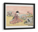 Mujer japonesa recogiendo crisantemos (1725 1770) grabado en madera vintage - Suzuki Harunobu | Cuadro decorativo de Canvas Lab