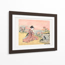 Mujer japonesa recogiendo crisantemos (1725 1770) grabado en madera vintage - Suzuki Harunobu | Cuadro decorativo de Canvas Lab