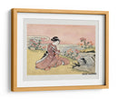 Mujer japonesa recogiendo crisantemos (1725 1770) grabado en madera vintage - Suzuki Harunobu | Cuadro decorativo de Canvas Lab