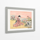 Mujer japonesa recogiendo crisantemos (1725 1770) grabado en madera vintage - Suzuki Harunobu | Cuadro decorativo de Canvas Lab