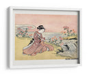 Mujer japonesa recogiendo crisantemos (1725 1770) grabado en madera vintage - Suzuki Harunobu | Cuadro decorativo de Canvas Lab