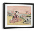 Mujer japonesa recogiendo crisantemos (1725 1770) Grabado en madera vintage - Fluidys Harunobu | Cuadro decorativo de Canvas Lab