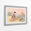 Mujer japonesa recogiendo crisantemos (1725 1770) Grabado en madera vintage - Fluidys Harunobu | Cuadro decorativo de Canvas Lab