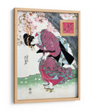 Mujer japonesa y flor de cerezo (1828) grabados vintage en madera - Keisai Eisen | Cuadro decorativo de Canvas Lab