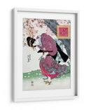 Mujer japonesa y flor de cerezo (1828) grabados vintage en madera - Keisai Eisen | Cuadro decorativo de Canvas Lab