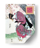 Mujer japonesa y flor de cerezo (1828) grabados vintage en madera - Keisai Eisen | Cuadro decorativo de Canvas Lab
