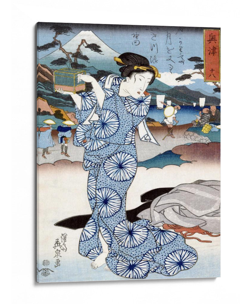 Mujer Japonesa (1830) Grabado en Madera Clásico - Keisai Eisen | Cuadro decorativo de Canvas Lab