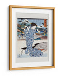 Mujer japonesa (1830) Borde de grabado en madera vintage - Keisai Eisen | Cuadro decorativo de Canvas Lab