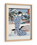 Mujer japonesa (1830) Borde de grabado en madera vintage - Keisai Eisen | Cuadro decorativo de Canvas Lab