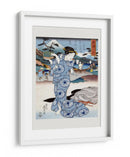 Mujer japonesa (1830) Borde de grabado en madera vintage - Keisai Eisen | Cuadro decorativo de Canvas Lab