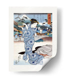 Mujer japonesa (1830) Borde de grabado en madera vintage - Keisai Eisen | Cuadro decorativo de Canvas Lab